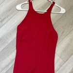 Reformation High Neck Open Back Tank Top Red (M/L) Photo 0