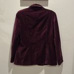 Coldwater Creek Maroon Velvet Single Breasted Long Sleeve Blazer Jacket Size 14 Photo 4
