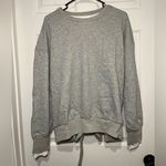 Anthropologie EVIDNT Size Large Gray Open Cropped Back Tie Sweatshirt Photo 0