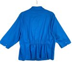 cj banks 100% Cotton Bright Blue Ruffled Full Zip Lightweight Jacket Size 1X Photo 1