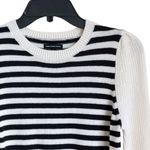 Who What Wear Wool Blend Stripe Knit Sweater Black White  XS Women’s Crewneck Photo 1