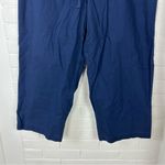 L.L.Bean Navy Classic Fit Cropped Cotton Pants Size XL Blue Photo 4