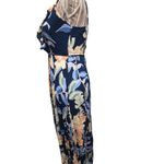 Navy Floral Maxi Dress with Orange and Cream Flowers Blue Size 6 Photo 3