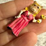 Vintage Miss Piggy Enamel Gown & Champagne Glass Pin Pink Photo 0