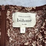 Bohme Brown and White Ruffled Puff Sleeve Mini Dress Photo 7