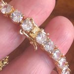 5mm round cubic zirconia 14k gold plated setting bracelet 7” Photo 8