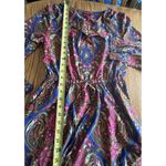 Merona  Blue Pink Paisley Long Sleeve Dress Light Weight Colorful Casual Photo 9
