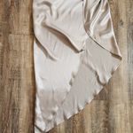 Michelle Mason  Silk One Shoulder Dress Size 10 Gray NWT Midi Draped Photo 5