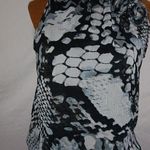 BCX  XL Sleeveless snakeskin Bubble Hem Black White Top Photo 0