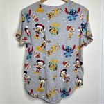 Disney 100 Character Christmas Shirt Sleeve T Shirt Juniors XXL Gray Stitch Photo 2