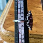 Natural Rhodolite Garnet Sterling Silver Cocktail Ring Size 6.75 Photo 9