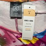 Agnes & Dora  Hi Lo Tee Whimsical Top  Floral Pink Purple Blue Yellow Size S Photo 1