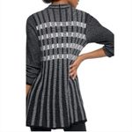 Nic+Zoe  Black and White Long Cardigan with Pleats Size S Photo 1