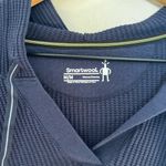 Smartwool - Women’s Waffle Hoodie Deep Navy Organic Cotton Relaxed Classic Photo 5