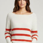 Bailey 44 Dunaway Sweater Orange White Size Medium Photo 0