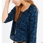 Urban Outfitters PIns & Needles Blue Black Floral Cropped Top Size XS New Photo 2