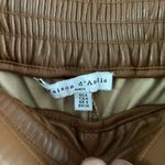 Maison D’Amelie Tan Faux Leather Pull On Pants, 4 Photo 3