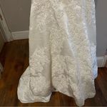 Oleg Cassini  satin lace strapless trumpet beaded wedding‎ dress 6 Photo 6