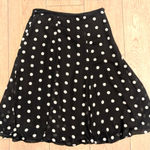 Chadwick's  Skirt Womens 8 Black White Polka Dot Flare Swing Midi Length Vintage‎ Photo 0