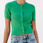 ZARA Pointelle Short Sleeve Cardigan Sweater NWT Photo 0