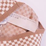 Abercrombie & Fitch Beige Ivory Racer Gingham Check Square Neck Sweater Dress XS Photo 2