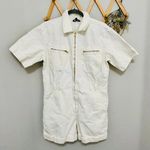 A.P.C White and Gold Denim Combinaison Hills Romper 42/10 Size L Photo 4