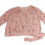 Reitmans Size Medium M Pale Pink Blouse Shirt Sheer Wrap Tie Button Chic Pastel Photo 0