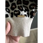 T Tahari Tahari Womens White Black Leopard Long Sleeve Crew Neck Pullover Sweater Size XL Photo 3