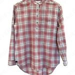 Treasure & Bond Long Sleeve Red White Plaid Check Lightweight Tunic Top S Photo 0