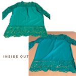 GREEN CROCHET TRIMMED LONG SLEEVE FASHION TUNIC (M) Size M Photo 10