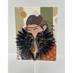 "Fancy Black Angel" Crystal Vintage Black Angel Wing Earrings Photo 1