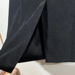 JM Collection Vintage Faux Suede Skirt with Back Slit in Black Sz 12 Zip Button Closure Photo 4