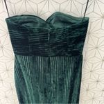NBD  Spanish Moss Gown Green Velvet Maxi Strapless Dress Photo 9
