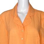 Plaza South Shirt Womens 14 Orange Button Up Checkered‎ Peplum Embroidered Boho Photo 4