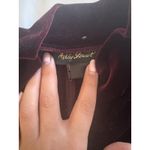 Ashley Stewart  Burgundy Maroon Velvet Zip Up Ruched Pockets Long Sleeve Photo 4