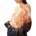 Marine layer  Alma Puff Sleeve Sweater Orange Floral Size XS Photo 0