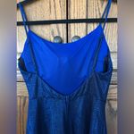 B Darlin  Womens Juniors Blue Sparkle Leg Slit Evening Gown Dress‎ SIZE 3/4 Photo 4