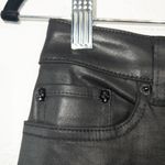 The Kooples Black Leather Effect Denim Pencil Skirt Size 26 Photo 4