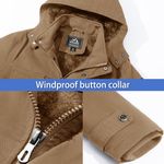 Men's Winter Jacket Cotton Military Jackets Fleece Lined Thick Work Coats Warm Cargo Jackets with Hooded Photo 2