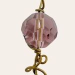 Faceted Purple Sphere Brass Wire Wrapped Pendant Photo 2