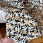 Alex & Lili V-Neck 3/4 Sleeve White Yellow and Black Short Sleeve  Blouse Photo 5