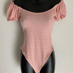 Derek Heart sz S off shoulder ribbed bodysuit top Photo 0
