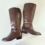 Ralph Lauren  Wide Calf Brown Leather Knee High Boots Zipper Women’s Size 8.5 B Photo 5