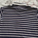 Elandale 100% cotton striped white blue embroidered logo golf polo shirt, size S Photo 7