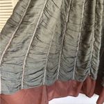 Shack Inc. dress Steampunk Lagenlook Silk Olive Green Large Vintage peasant Brown Photo 1