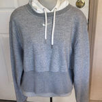 Nike Large  Gray/Cream Sportswear Icon Clash Easy Fleece Cropped Hoodie Photo 0