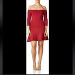 Cupcakes and Cashmere Red Whitley Off The Shoulder Sweater Flounce Dress Photo 1