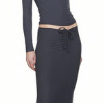 SKIMS  Gray Soft Lounge Tie Front Long Sleeve T-Shirt Photo 0