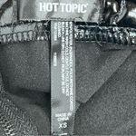 Hot Topic  Shiny Black faux leather Pinafore skirt w/pockets adjustable straps xs Photo 8