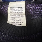 Bay Point Threads Black and Neon Purple Blue Pink 80s 90s Sweater Vintage Large Photo 3